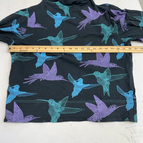 Garrapata Textile Hummingbird Cowl Turtleneck Top Medium long sleeve pockets - Picture 11 of 12